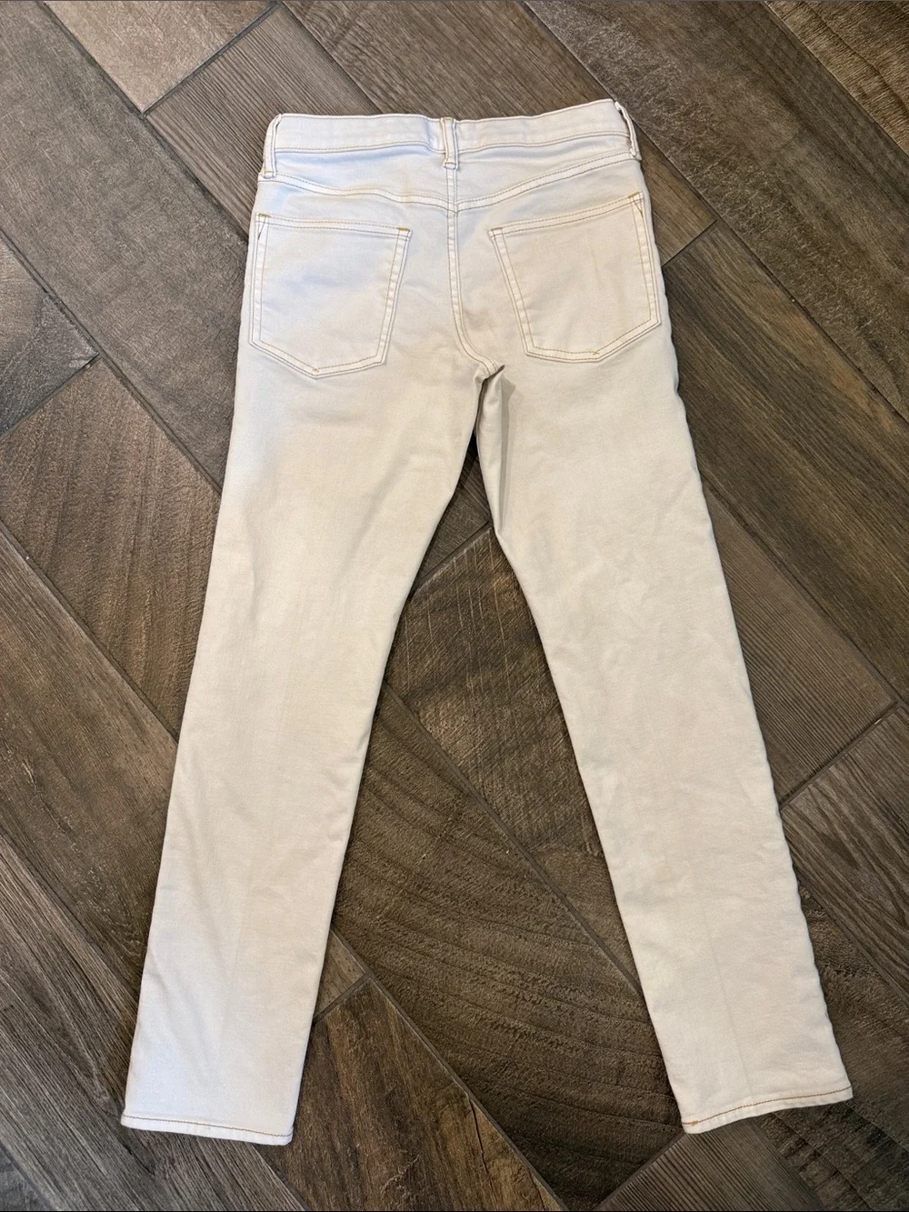 GAP Kids Ivory Ecru Stretch Slim Jeans Girls Size 16 Regular Adjustable Waist